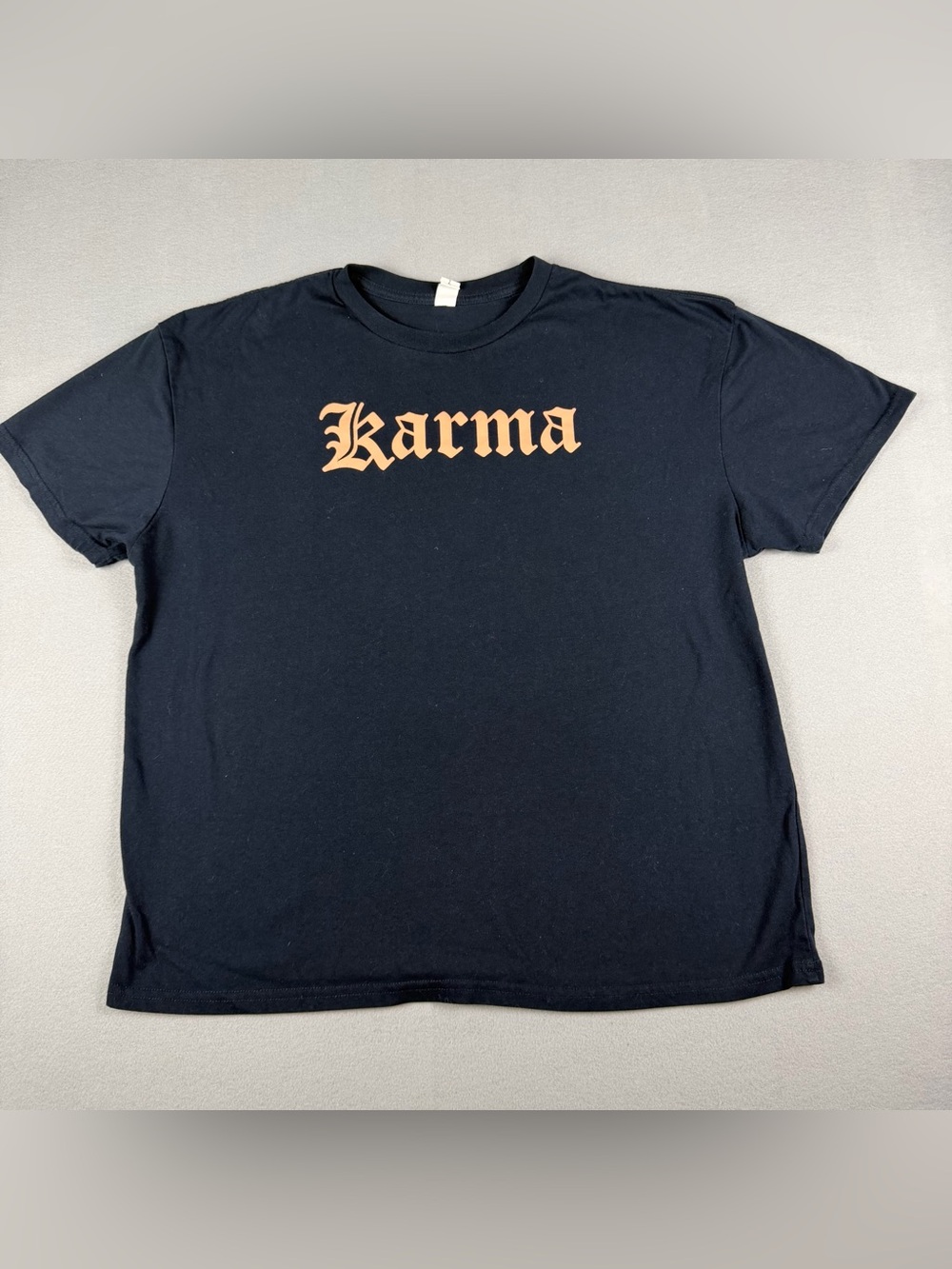 Karma Black Tee with Tan Logo